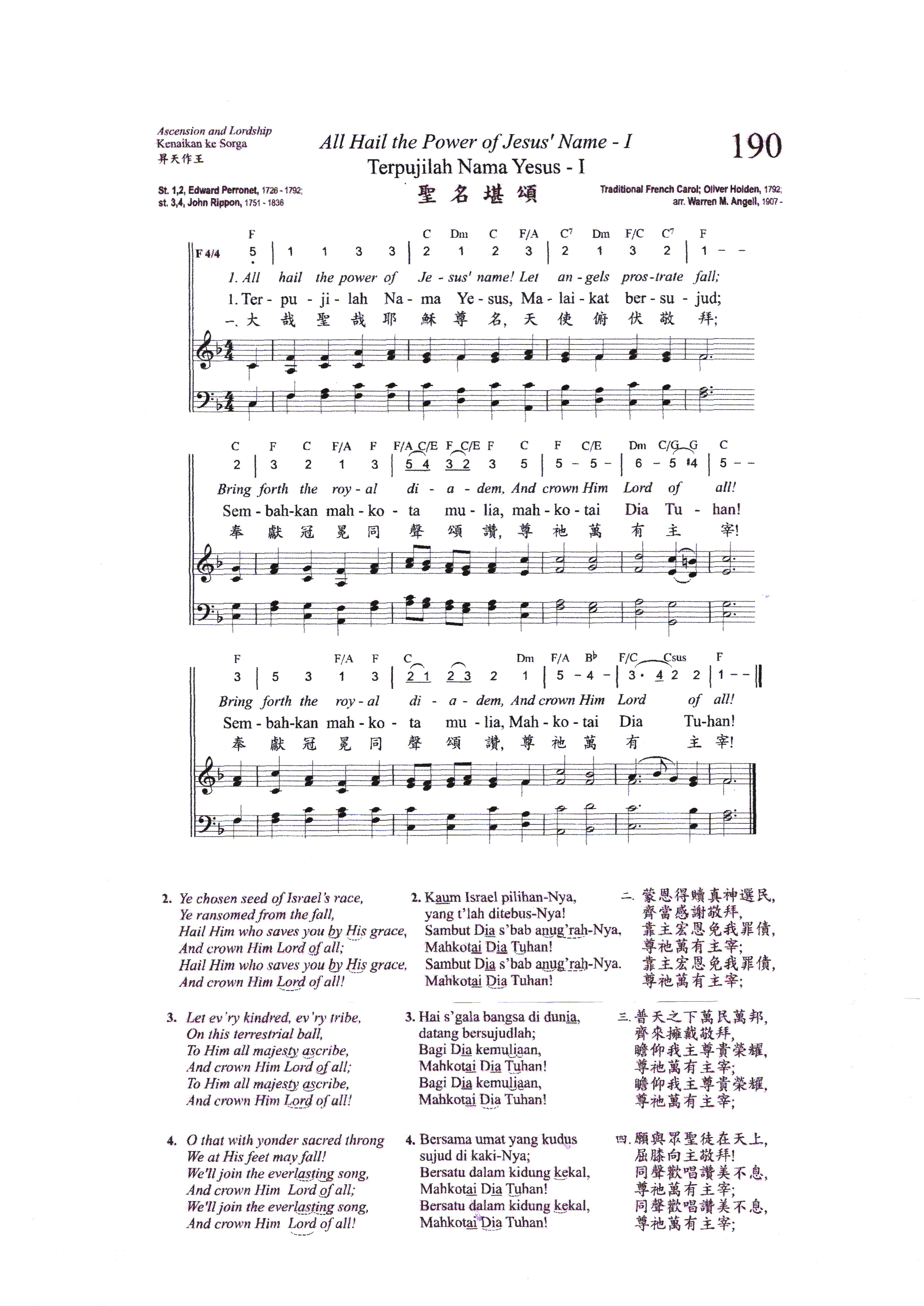 190 Terpujilah Nama Yesus - I